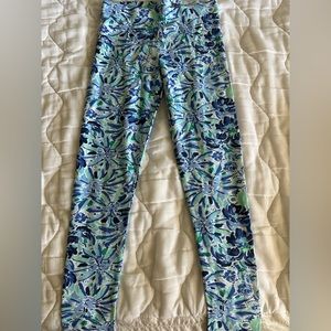Blue and Teal leggings floral pattern